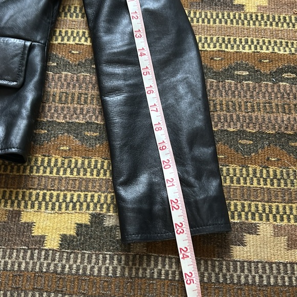NWOT Kenneth Cole black leather blazer jacket button up coat XS - Picture 8 of 17